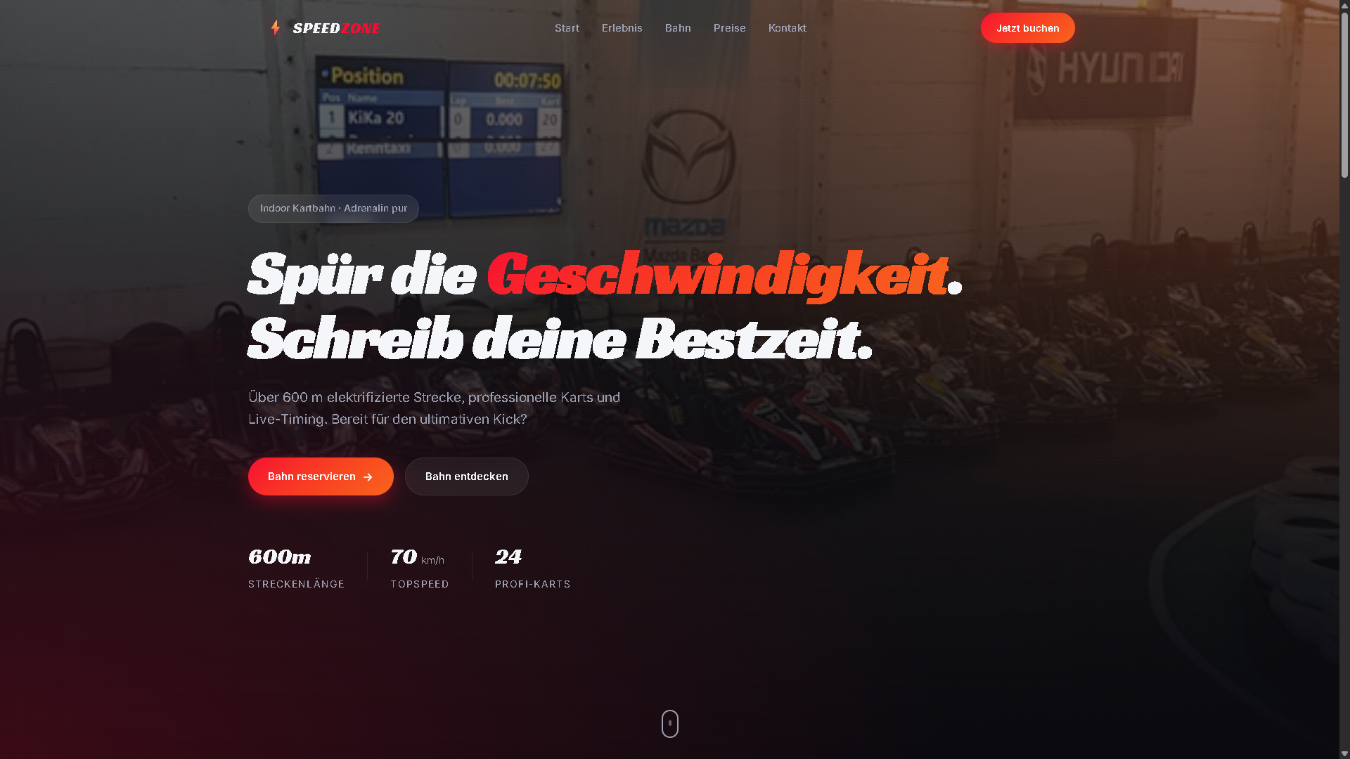 Kartbahn — Vorher-/Nachher-Vergleich