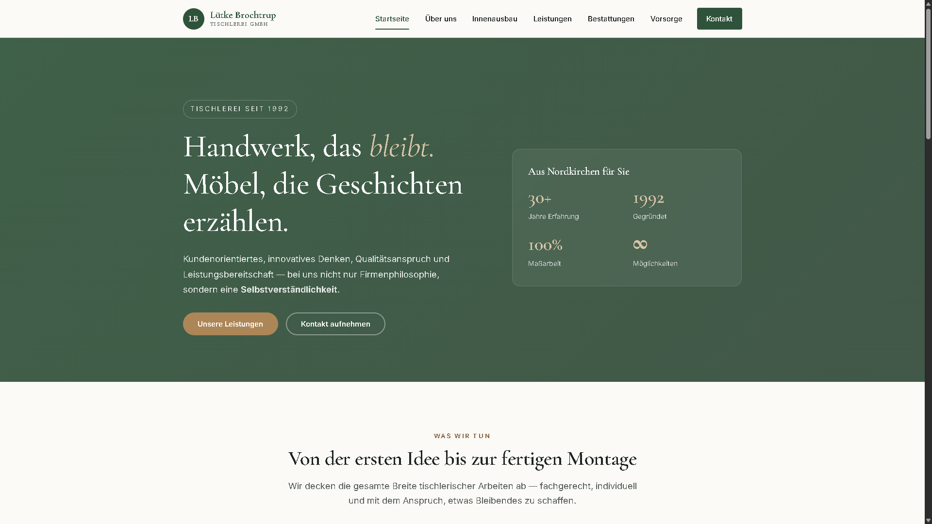 Tischlerei Lütke — Vorher-/Nachher-Vergleich